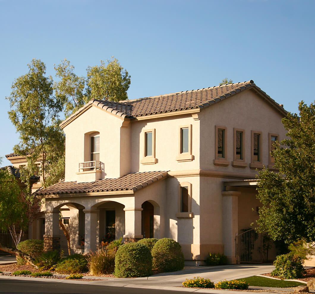 beige stucco siding home